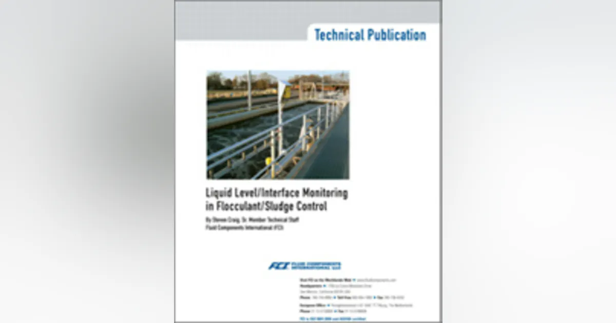 Liquid Level/Interface Monitoring in Flocculant/Sludge Control ...
