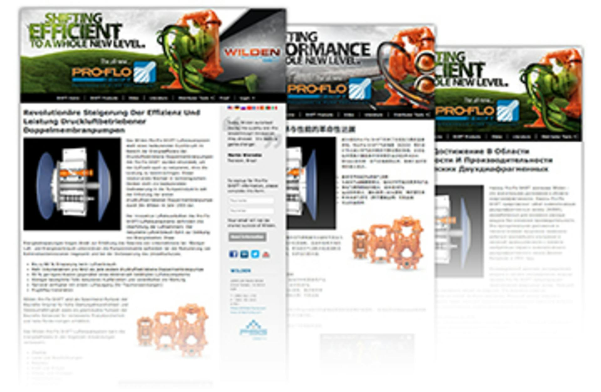 Wilden Pump Solutions Groupo Pro-Flow Shift website