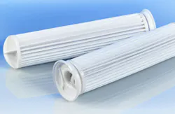 Pleated filter bags feature more surface area and dirt-holding capacity than traditional filter bags. They are also well suited to a wide range of process conditions, including water treatment, chemicals, paints and varnishes, petrochemicals, and metal cleaning. (Photo courtesy Eaton Filtration’s Divison)