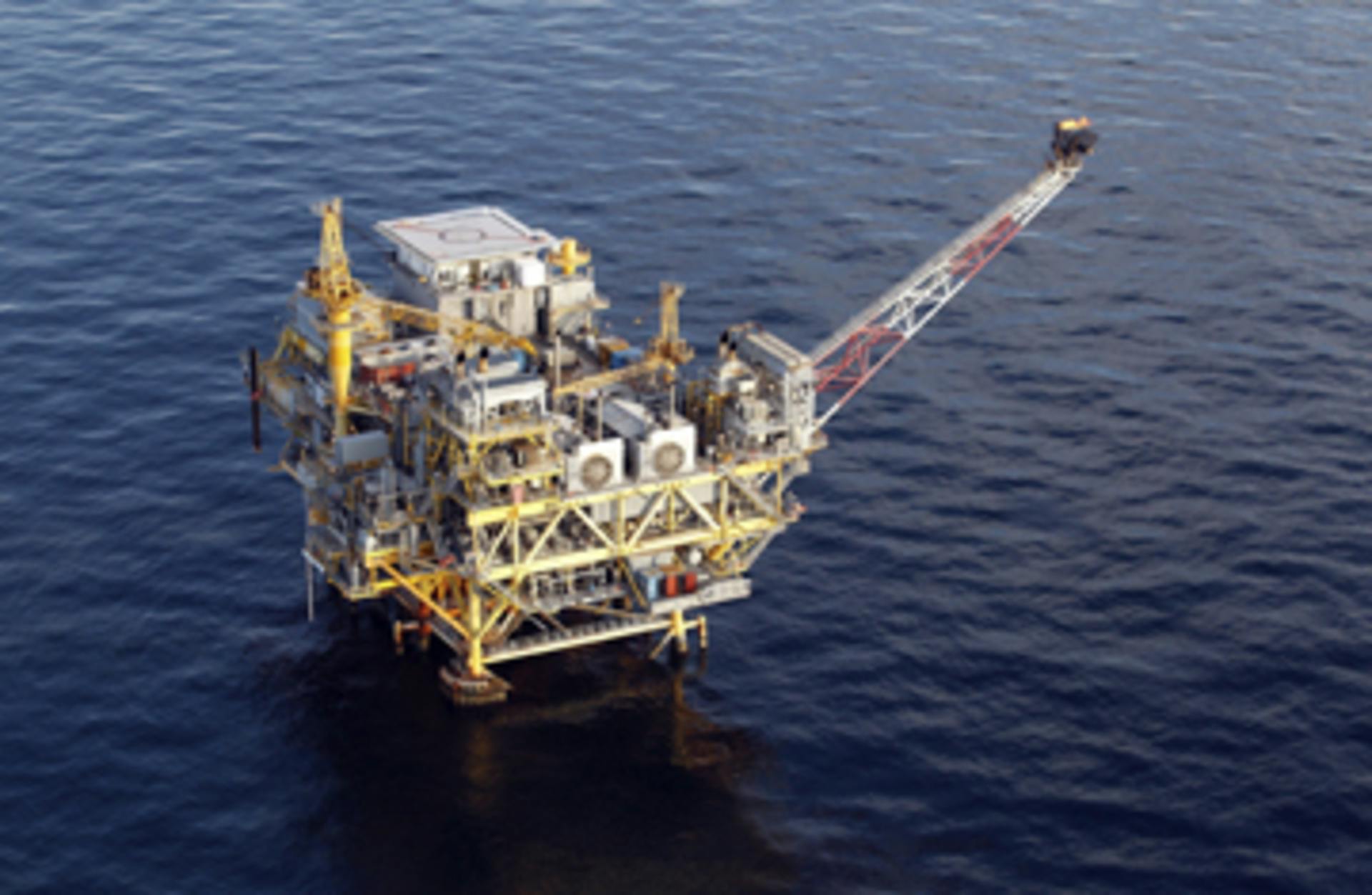 An oil rig near the Deepwater Horizon wellhead in the Gulf of Mexico on April 28, 2010 near New Orleans, Louisiana.