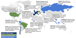 Private Water Utility Model – Global Footprint Overview (Source: Bluefield Research)
