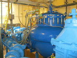 Pressure reducing valve provides remote SCADA control of flow and pressure. Pressure reducing valve provides remote SCADA control of flow and pressure.
