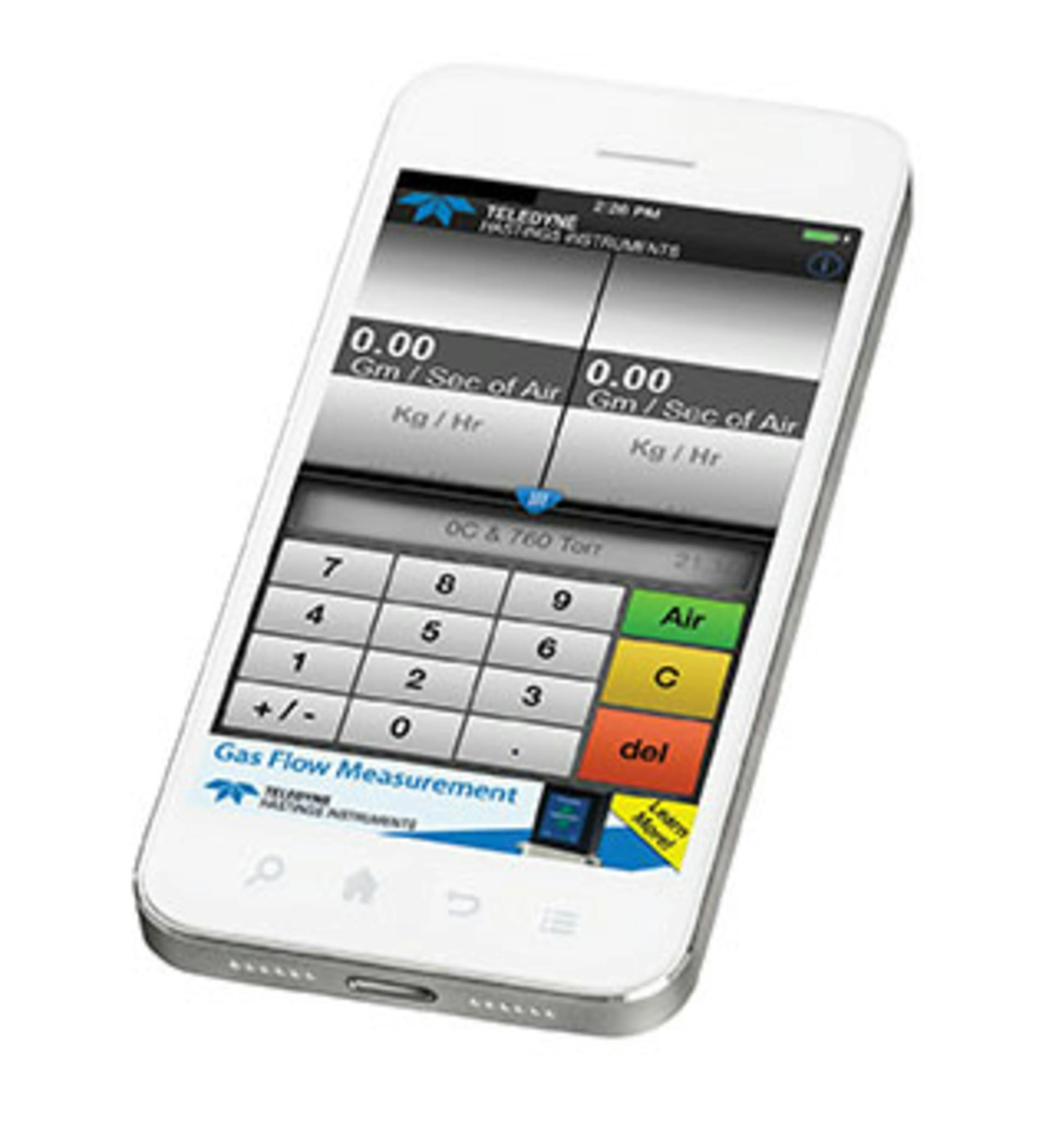 The mass flow converter app allows the calibrator to confirm if two flow instruments with different reference temperatures correlate.