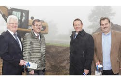 Matthias Grunwald, production manager at KHS Corpoplast GmbH; Burkhard Becker, CFO of KHS GmbH; Thomas Karell, managing director of KHS Corpoplast GmbH; and Ralf Pentinghaus, head of General Administration at KHS GmbH at the groundbreaking for the company’s new production shop. (Source: KHS GmbH) Matthias Grunwald, production manager at KHS Corpoplast GmbH; Burkhard Becker, CFO of KHS GmbH; Thomas Karell, managing director of KHS Corpoplast GmbH; and Ralf Pentinghaus, head of General Administration at KHS GmbH at the groundbreaking for the company’s new production shop. (Source: KHS GmbH)