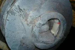 A pump with an enclosed impeller that is plugged (notice the cigarette lighter). (Courtesy SCA) A pump with an enclosed impeller that is plugged (notice the cigarette lighter). (Courtesy SCA)