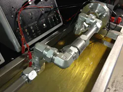 Three elbows out of plane, tested with and without downstream flow straightener