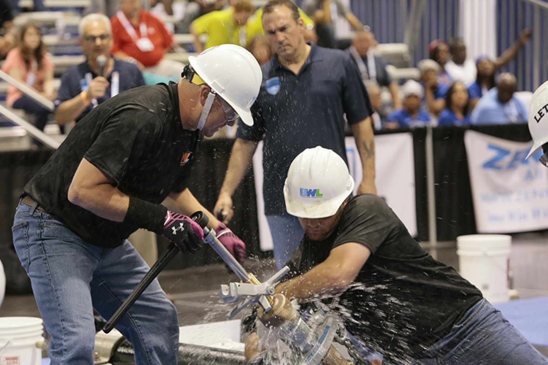 Teams compete in the Hydrant Hysteria demonstration at last year&rsquo;s AWWA Conference & Exposition. Photo courtesy of AWWA.
