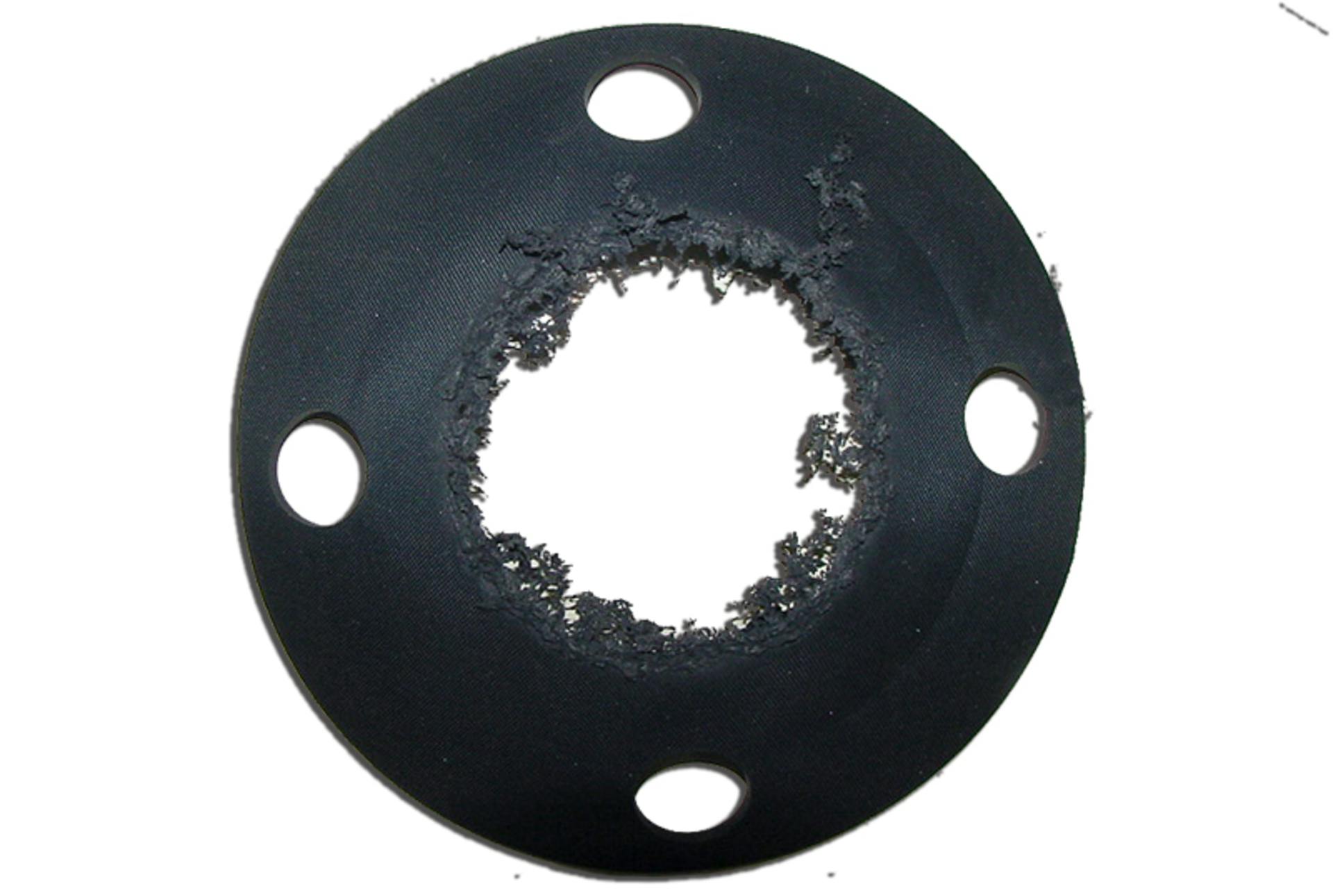 Figure 1. Effects of overcompression on a rubber gasket in a raised-face flange. All graphics courtesy of Garlock Sealing Technologies