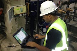 A technician monitors condensate flow at a university’s steam boiler heating system. All images courtesy of FLEXIM A technician monitors condensate flow at a university’s steam boiler heating system. All images courtesy of FLEXIM