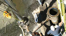 Field maintenance of dam cylinder. All images courtesy of Hunt Valve Inc.
