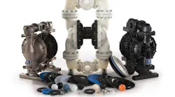 Example of stainless steel, polypropylene and aluminum AODD pumps with configurable wetted material. All graphics courtesy of Graco Inc.