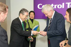 Nagamori san and Carywn Jones First Minister. Image courtesy of Nidec