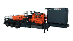 One example of an integrated system for hydraulic fracturing from EPIX features the SPM QEM 3000 hydraulic fracturing pump and MTU frack pack. Image courtesy of Weir Oil & Gas.