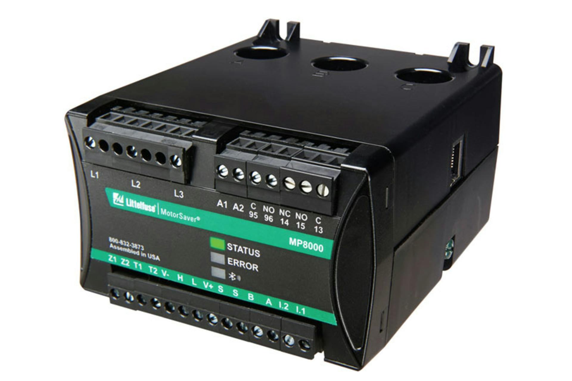 Image 1. Smart motor protection relay that can communicate to a technician&rsquo;s smartphone via a Bluetooth connection. The Bluetooth connection not only allows the user to review important fault information, but also enables real-time diagnostics of the energized equipment with the user safely located outside the electrical enclosure. All graphics courtesy of Littelfuse