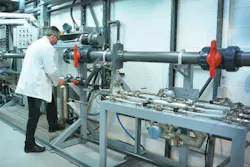 The primary flow calibration lab uses the gravimetric method for an expanded mass flow measurent uncertainty of 0.02 percent. Image courtesy of Polycontrols Technologies The primary flow calibration lab uses the gravimetric method for an expanded mass flow measurent uncertainty of 0.02 percent. Image courtesy of Polycontrols Technologies