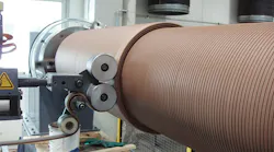 Subsea insulation is applied onto a pipe by the extruding process. All graphics courtesy of Trelleborg
