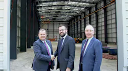 TUV NEL’s completed base building that will house its Advanced Multiphase Facility. Pictured from left to right: Brian Austin, CEO, TUV SUD U.K. & Ireland; Matt Bellshaw, property director – HFD Property Group Limited; William McKnight, chief financial officer, TUV SUD U.K. & Ireland. Graphic courtesy of TUV SUD NEL