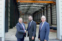 TUV NEL’s completed base building that will house its Advanced Multiphase Facility. Pictured from left to right: Brian Austin, CEO, TUV SUD U.K. & Ireland; Matt Bellshaw, property director – HFD Property Group Limited; William McKnight, chief financial officer, TUV SUD U.K. & Ireland. Graphic courtesy of TUV SUD NEL TUV NEL’s completed base building that will house its Advanced Multiphase Facility. Pictured from left to right: Brian Austin, CEO, TUV SUD U.K. & Ireland; Matt Bellshaw, property director – HFD Property Group Limited; William McKnight, chief financial officer, TUV SUD U.K. & Ireland. Graphic courtesy of TUV SUD NEL