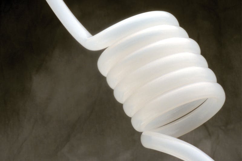 PVDF tubing is easily processed and can be thermoformed. All graphics courtesy of Arkema