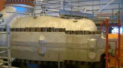 Figure 1. An example of a large high-pressure, high-flow machinery during installation. Such machinery needs sophisticated control and condition monitoring systems with many sensors.