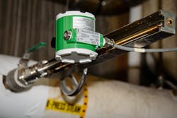 Figure 1: Multivariable insertion vortex flowmeter on a steam line. Photo by Kay Gibbs Photography. Figure 1: Multivariable insertion vortex flowmeter on a steam line. Photo by Kay Gibbs Photography.