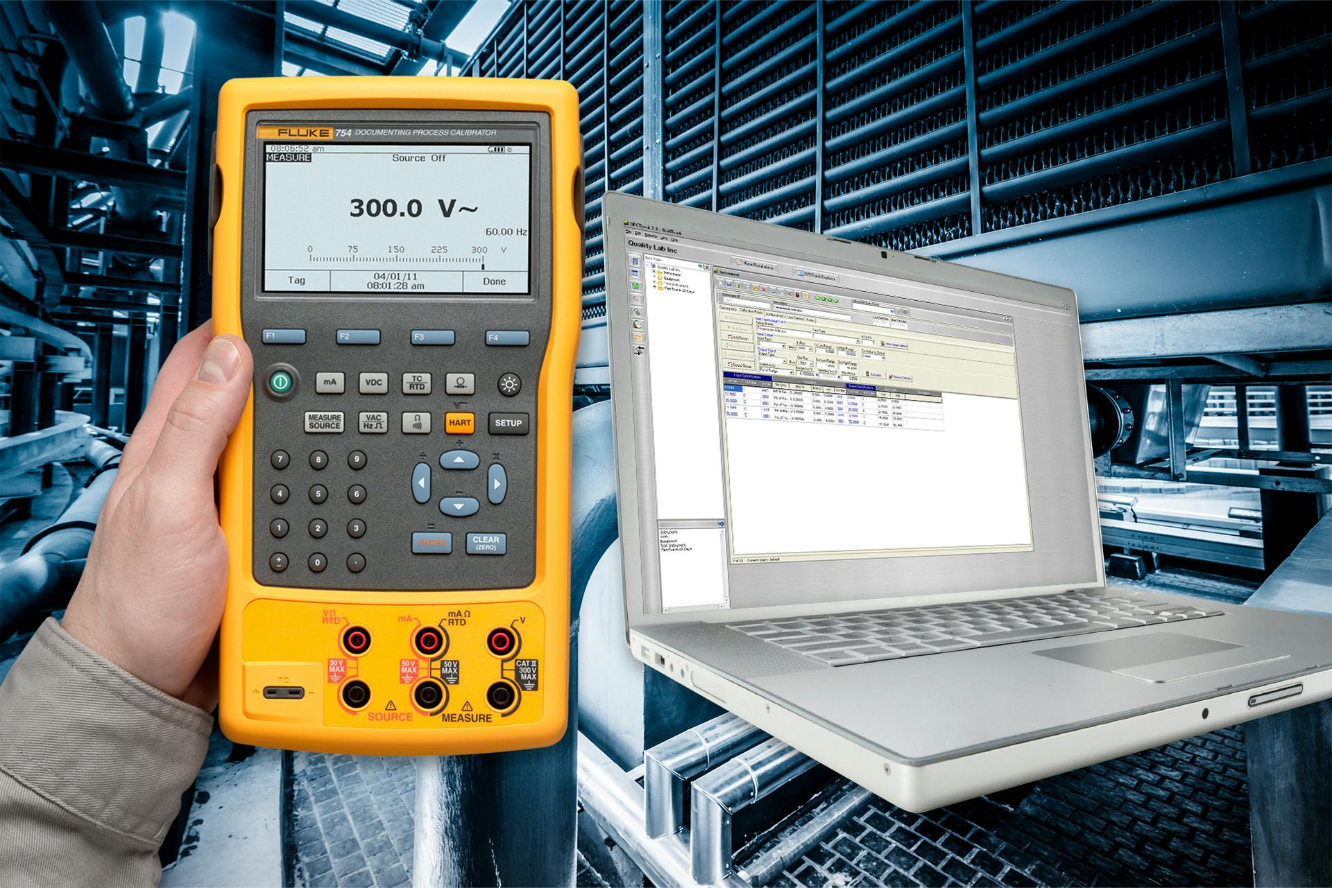 Figure 1: Fluke DPCTrack2 Calibration Management Software organizes instrument calibrations while completely complementing the calibrators.