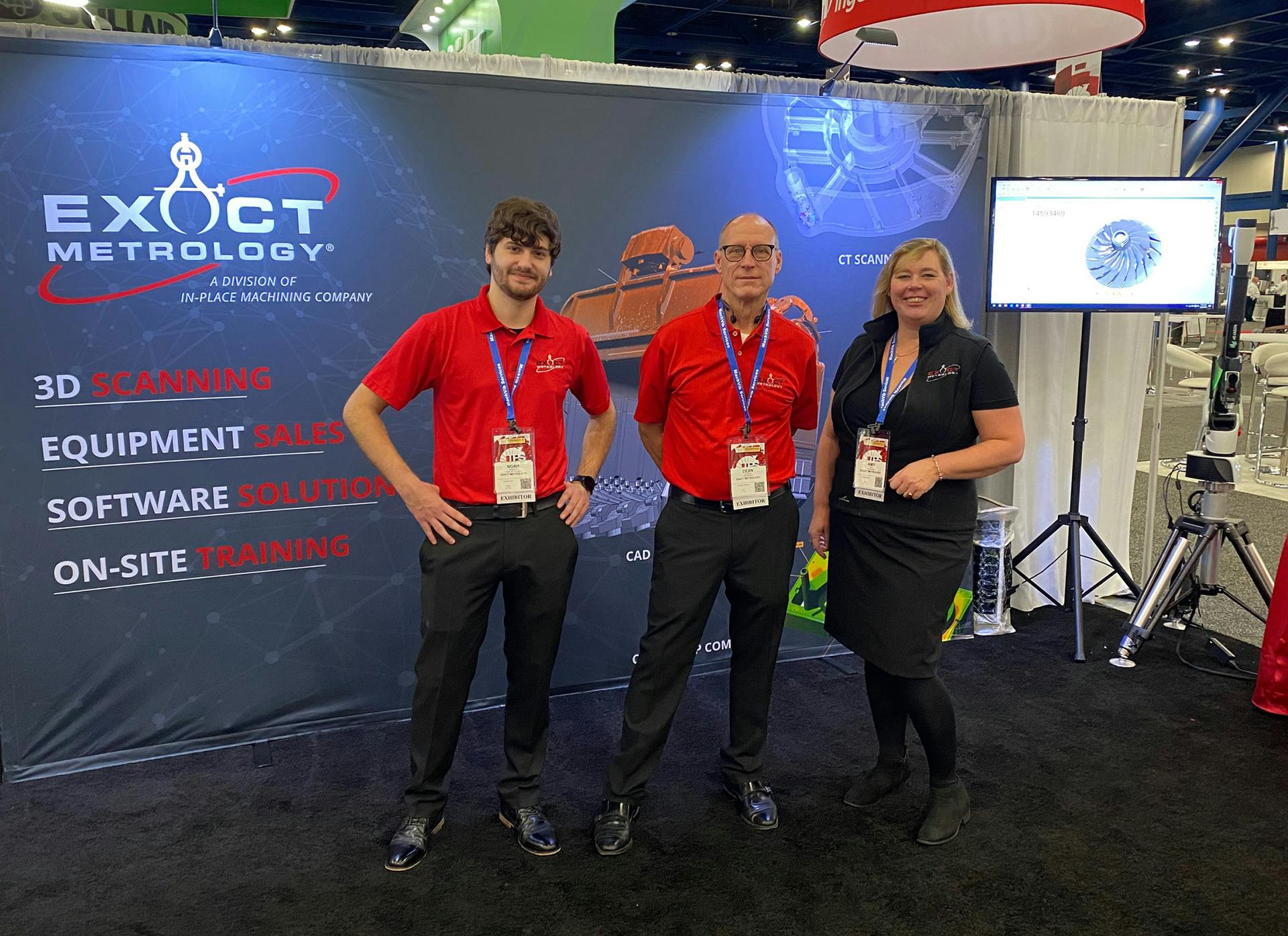 Exact Metrology team. Left to right: Noah Branscum, Dean Solberg and Amy Cupp.