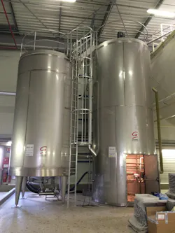 Tanks used in chocolate making process. Tanks used in chocolate making process.