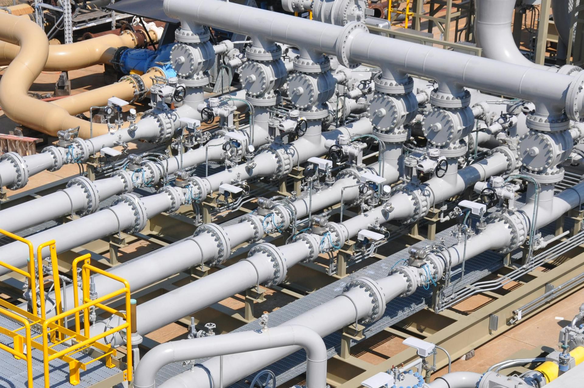 Figure 1: Custody transfer systems for natural gas are complex assemblies of piping, flow meters and valves that function as the cash register for major energy transactions.
