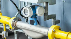 A Coriolis flowmeter monitoring water flow at a power plant.