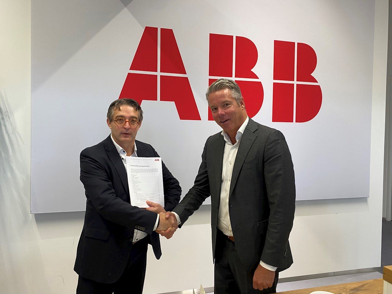 Danny Knoop, general manager, Flow-X Computers, ABB, and Berry van Hoek, COO of ODS Metering Systems.