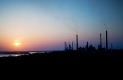 Oil Refinery At Dusk