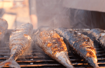 Savory fish on grill
