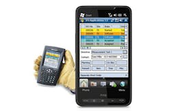 mobile device running EAM software mobile device running EAM software