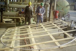 Large flanges are often custom-fabricated offsite and add complexity to the installation process. Courtesy W.L. Gore & Associates Inc. Large flanges are often custom-fabricated offsite and add complexity to the installation process. Courtesy W.L. Gore & Associates Inc.