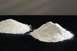 Calcium chloride powder is shipped in 50-pound plastic valve bags. All photos courtesy of Munson Machinery Co. Calcium chloride powder is shipped in 50-pound plastic valve bags. All photos courtesy of Munson Machinery Co.