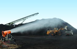 Atomized mist is one of the few technologies capable of controlling ground-level and airborne dust. All graphics courtesy of Dust Control Technology Atomized mist is one of the few technologies capable of controlling ground-level and airborne dust. All graphics courtesy of Dust Control Technology