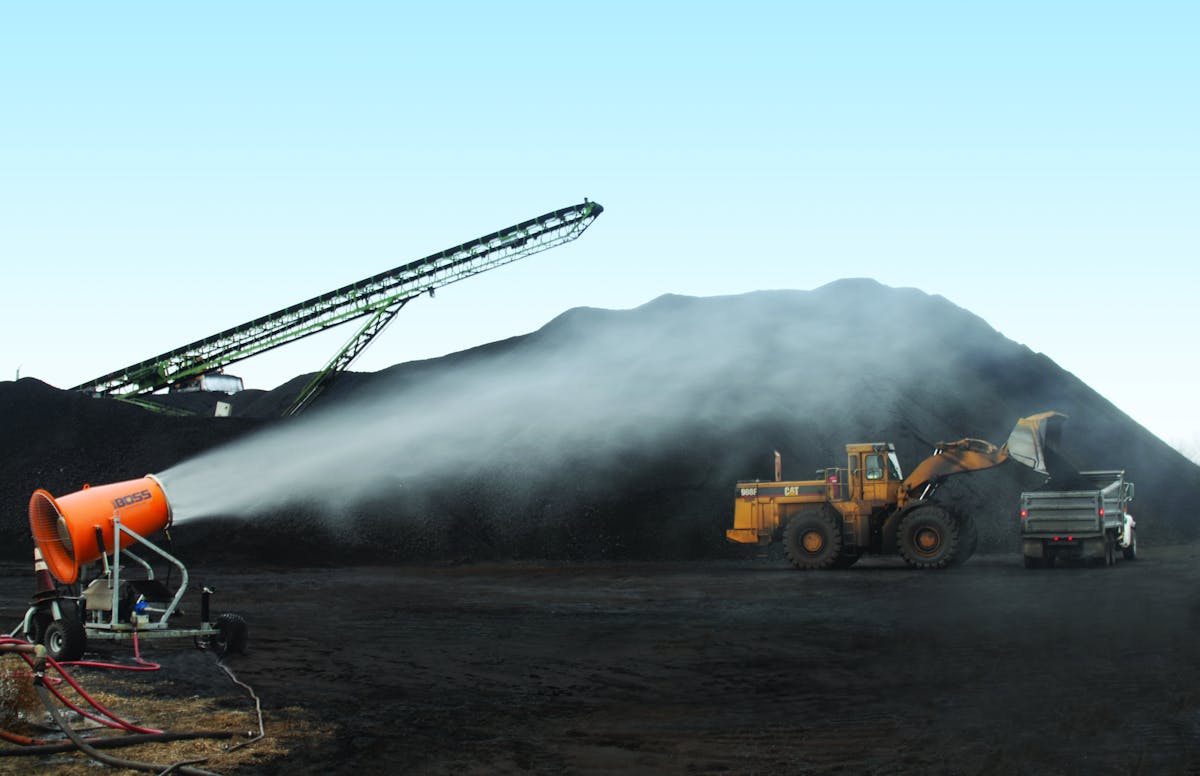 Atomized mist is one of the few technologies capable of controlling ground-level and airborne dust. All graphics courtesy of Dust Control Technology