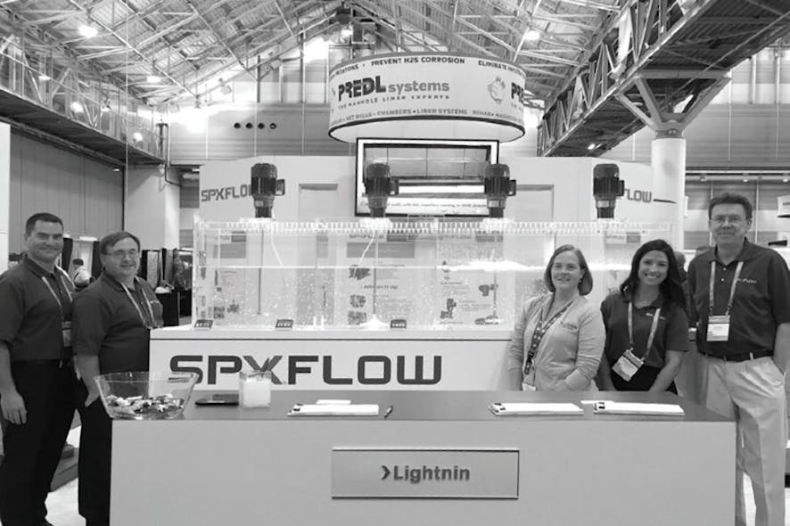 Processing Editor in Chief Lori Ditoro discussed the Lightnin mixing system with the SPX Flow team at its WEFTEC booth.