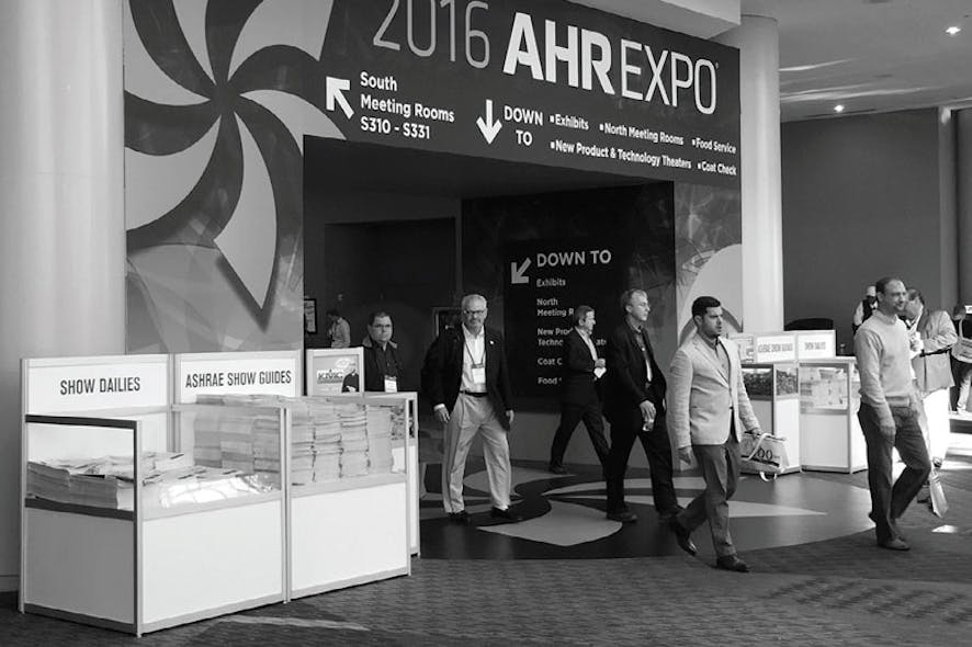 One of the many entrances to the exhibit hall during AHR Expo 2016