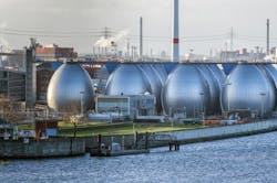 Desalination plant in hamburg harbor metallic eggs Desalination plant in hamburg harbor metallic eggs