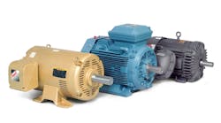 While physically different, fundamental motor operation is the same. Image courtesy of Baldor Electric Company