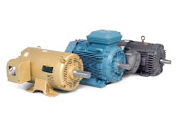 While physically different, fundamental motor operation is the same. Image courtesy of Baldor Electric Company