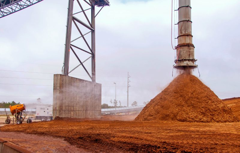 Image 1. An atomized spray unit and a dust suppressing ring combine for outstanding control at this biomass-fired power plant. | All graphics courtesy of Dust Control Technology