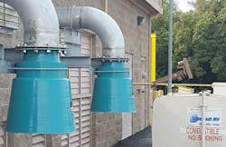 Intake filter before three high-speed turbo (HST) blowers. All images courtesy of Endustra Filter Manufacturers Inc. Intake filter before three high-speed turbo (HST) blowers. All images courtesy of Endustra Filter Manufacturers Inc.