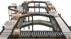 Image 1. A modular conveyor platform uses zero-pressure accumulation conveyors with special roller drive technology. All images courtesy of Interroll Group