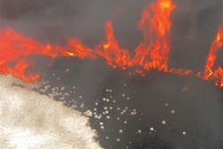 This advanced composite material is specifically designed as a fire- and vapor-suppression agent. All graphics courtesy of Trelleborg Applied Technologies This advanced composite material is specifically designed as a fire- and vapor-suppression agent. All graphics courtesy of Trelleborg Applied Technologies