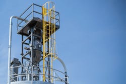 Filter receiver installed on ECP’s day silo. All graphics courtesy of Air Dynamics Industrial Systems Corporation Filter receiver installed on ECP’s day silo. All graphics courtesy of Air Dynamics Industrial Systems Corporation