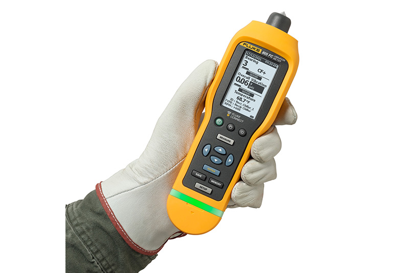 This vibration meter was designed to check bearings and overall vibration levels. Image courtesy of Fluke Corporation
