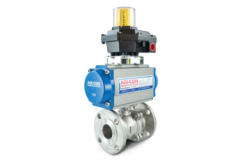 A pneumatically automated control valve with a switch for monitoring and positioning. Image courtesy of Flo-Tite Valves & Controls